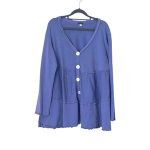 Women’s Vintage 90s Geography Cotton Tiered Long Sleeve Sweater Tunic Top Size M